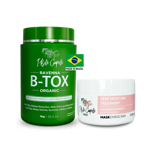 Miniatura 12 de I Belli Capelli Ravenna B-tox Kit - Tratamiento alisador del cabello con máscara de aceite de argán, 17.64 oz, sin formaldehído, antiencrespamiento