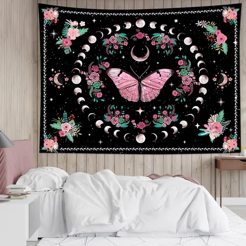 Miniatura 46 de LB Tapiz de león con animales salvajes, león africano, blanco y negro, gris, para colgar en la pared, dormitorio, sala de estar, dormitorio, arte