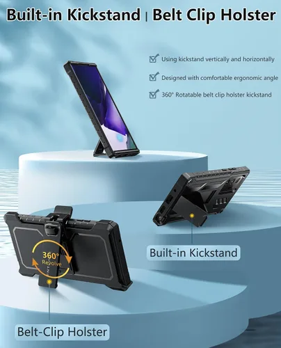 Miniatura 4 de FNTCASE Funda para Samsung Galaxy Note-20-Ultra: funda resistente de grado militar para teléfono celular con soporte Protector con Protección TPU
