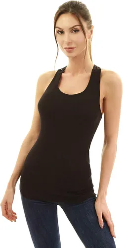 Miniatura 4 de AmélieBoutik Camiseta sin mangas con cuello redondo y ojales de encaje y espalda cruzada para mujer