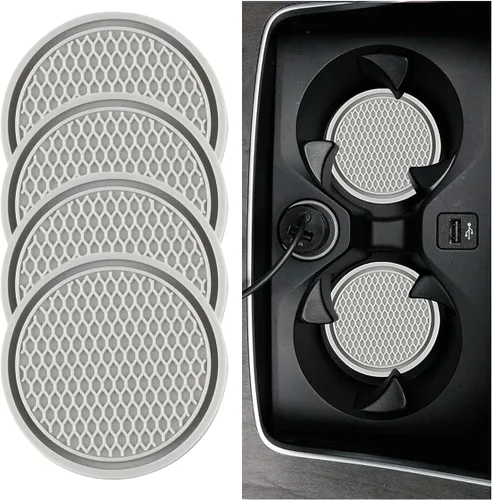 Miniatura 7 de 4 piezas posavasos para portavasos de automóvil, 2.7 pulgadas posavasos de panal de abeja antideslizante para automóvil, posavasos de auto integrado