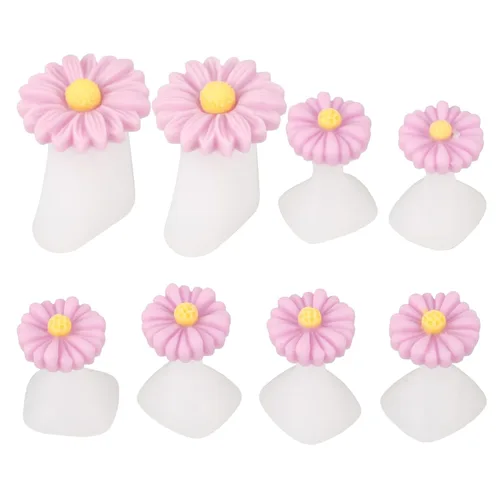 Miniatura 10 de 8 separadores de dedos de silicona, separadores de dedos de flores de margarita, separadores de dedos de pies, separadores de dedos de pies, Naranja
