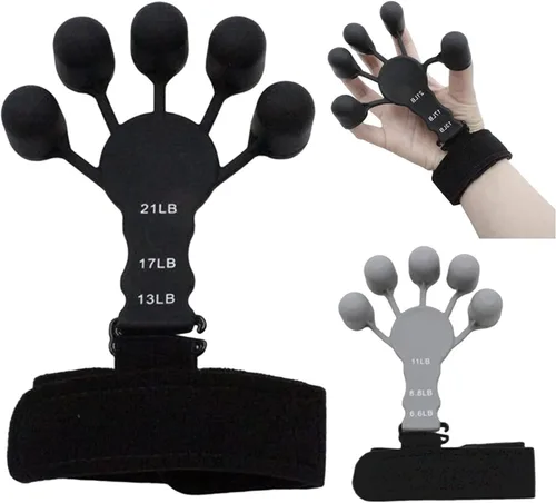 2 unidades de entrenamiento de fuerza Gripbuddy – Juego de bandas de resistencia para dedos, 6 niveles de resistencia para los dedos, fortalecedor