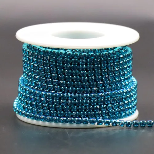 Miniatura 9 de Jerler Cadena de cierre SS6.5/0.079 in con diamantes de imitación de cristal de 10 yardas para manualidades de costura, ideal para bodas, fiestas
