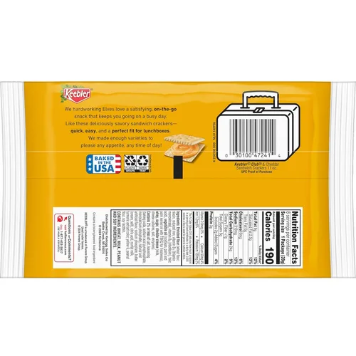 Miniatura 3 de Keebler Galletas tipo sándwich, galletas de una sola porción, aperitivos para el almuerzo, club y queso cheddar (96 paquetes)