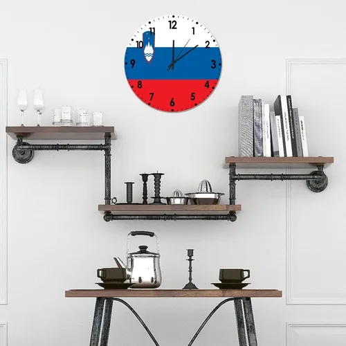 Miniatura 681 de Cheyan Reloj de pared con bandera de Canadá de 12 pulgadas, silencioso, sin tictac, de PVC, funciona con pilas, reloj redondo decorativo, regalo