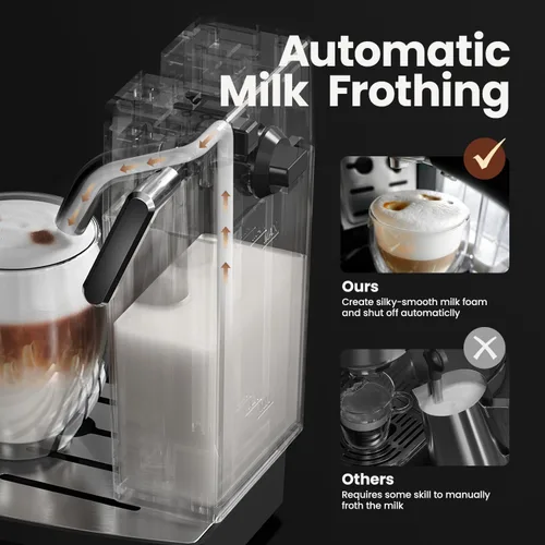 Miniatura 4 de Cafetera Espresso 20 Bares - Cafetera de Espresso y Café con Espumador Automático de Leche, Máquina de Cappuccino, Cafetera de Latte para Hogar