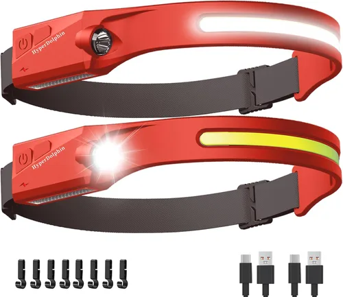Miniatura 16 de Linterna Frontal LED Recargable Paquete de 4 – 500 Lúmenes, Impermeable, Haz Ancho de 230°, USB-C, Ligera, Cómoda con Largo Tiempo de Funcionamiento