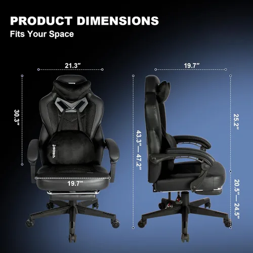 Miniatura 2 de Vigosit Silla de juegos Pro, sillas ergonómicas para juegos para adultos y personas pesadas, silla reclinable de masaje para escritorio de oficina