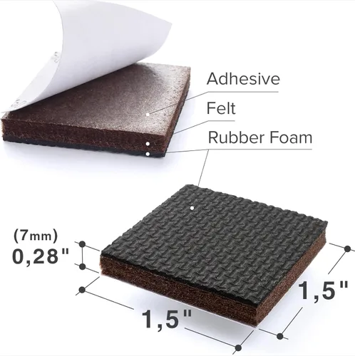 Miniatura 3 de Almohadillas Antideslizantes para Muebles 8 piezas 1 1/2" X-Protector - ¡Agarres Premium para Muebles! Patas de Goma Autoadhesivas para Muebles