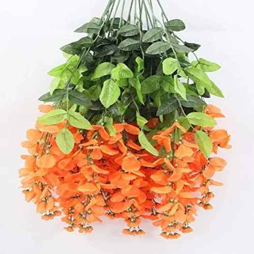 Miniatura 9 de Flores de glicina artificial para mata colgante larga, 15 tallos, para decoración y arreglo del hogar, boda, restaurante y oficina Belleza