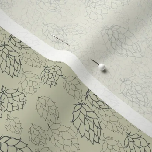 Miniatura 5 de Spoonflower Tela – Flores verdes pálidas con diseño de lúpulo de cerveza y vida campestre impresas en tela de gasa – Costura de moda vestidos