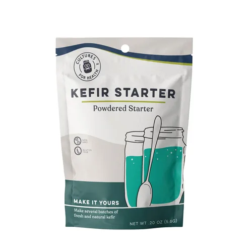 Miniatura 7 de Cultures for Health Cultivo iniciador de kéfir 4 paquetes de polvo de inicio liofilizado Haz kéfir con leche, agua o jugo Recultivo de bebidas