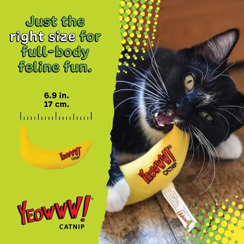 Miniatura 7 de ¡Yeowww! Juguete de Hierba Gatera, Plátano Amarillo