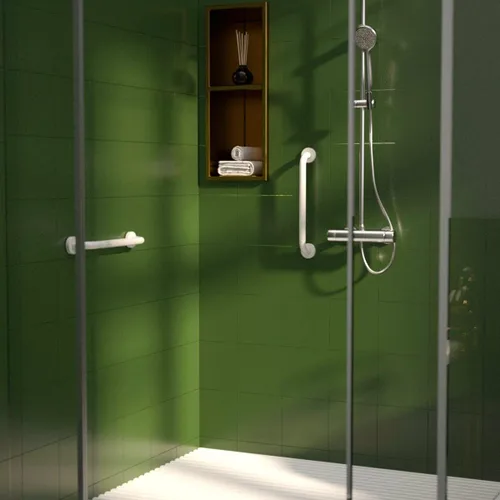 Miniatura 6 de Barra de Agarre Antideslizante para Ducha de 16 Pulgadas Blanco Frotado con Aceite, Barra de Agarre Munzong para Baño, Barra de Equilibrio de Baño