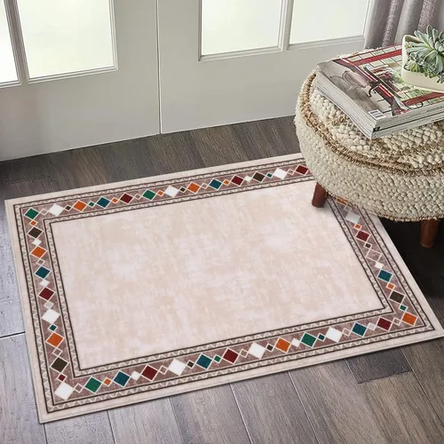 Miniatura 27 de WESTLOOM Alfombra de pasillo de 2 x 6 pies, lavable, moderna, con bordes, antideslizante, resistente a las manchas, borde geométrico, alfombra