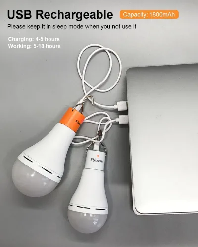 Miniatura 2 de Bombillas LED recargables USB con temporizador remoto, 5 modos de luz, luz diurna y ámbar, bombilla LED recargable de 1800 mAh para acampar