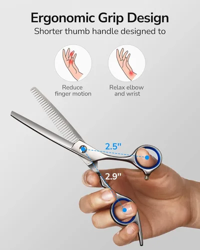 Miniatura 3 de ULG Tijeras profesionales de adelgazamiento con peine – 6.5 pulgadas de acero inoxidable japonés texturizante y tijeras de corte de pelo para salón