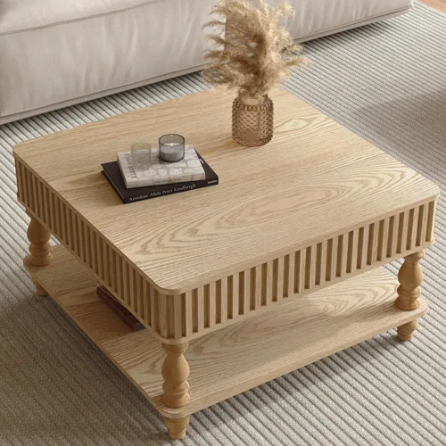 Miniatura 23 de Mesa de Centro con Tapa Elevable Mesas de Centro Cuadradas para Muebles de Sala de Estar Acanalada Pequeña con Gran Centro de Almacenamiento Oculto