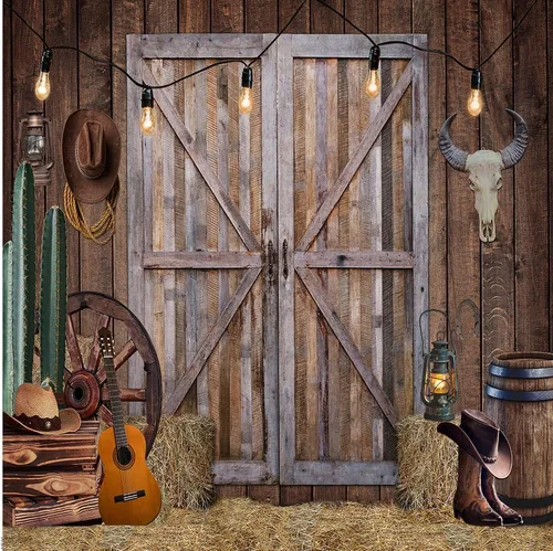 Fondo de vaquero occidental de 10 x 10 pies, suministros para fiestas, decoración del salvaje oeste, decoración rústica de madera para casa,