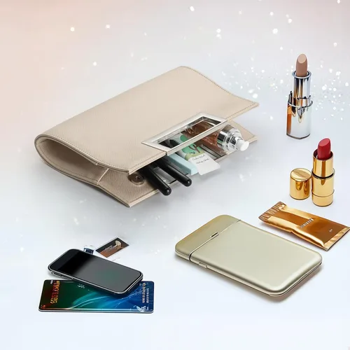 Miniatura 7 de WALLYN'S Bolso de mano para mujer, piel sintética, paja, fiesta de noche, agarre de metal, con correa de cadena para el hombro