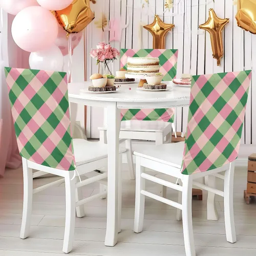 Miniatura 5 de Blush Green Square Decorative Chair Slipcover for Festivals (Easter, Graduation, etc.) Soft Stretch Chair Covers Cover para sillas de comedor 6