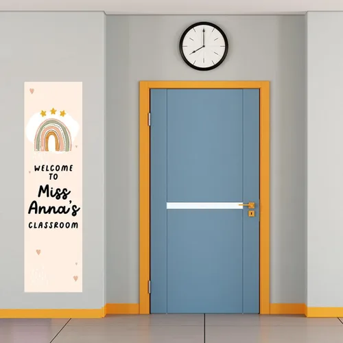 Miniatura 3 de Andaz Press Letrero de bienvenida vertical personalizado para el aula de 13 x 47 pulgadas para profesores, letreros de puerta de aula, letrero