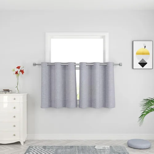 Miniatura 82 de UPOPO Cortinas de niveles de cocina negras de privacidad de lino texturizado de 24 pulgadas de largo, cortinas de café sobre el fregadero, cortinas