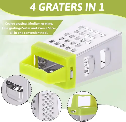 Miniatura 6 de 8 unidades de mini rallador de queso, rallador profesional de caja de acero inoxidable, ajo, jengibre, triturador de alimentos pequeños, especias