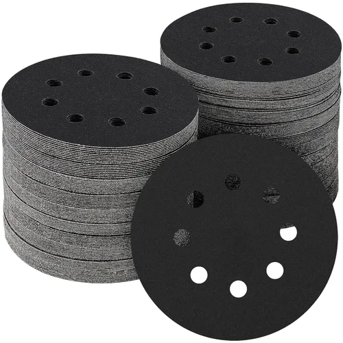 Miniatura 69 de 165 piezas, discos de lija de 5 pulgadas redondos, papel de lija de gancho y bucle para lijadora orbital aleatoria, grano 40 60 80 120 150 240 320