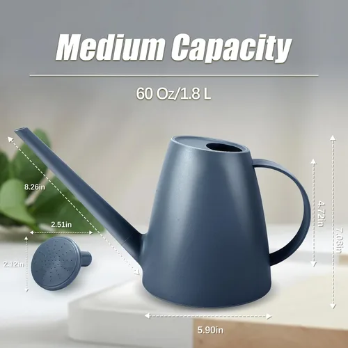 Miniatura 2 de Regadera para plantas de interior, regaderas pequeñas para plantas de casa, jardín y flores, regadera de pico largo para regar plantas al aire Azul