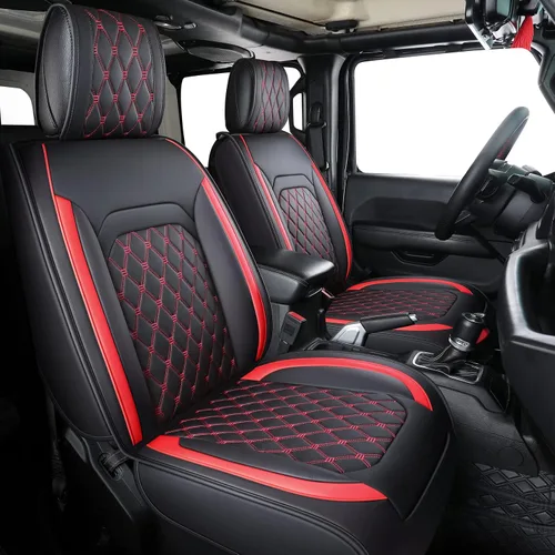 Miniatura 16 de Aierxuan Jeep Wrangler JK JL - Fundas para el asiento delantero, de ajuste personalizado, 2/4 puertas, para camionetas 2007-2026 Unlimited X Rubicon