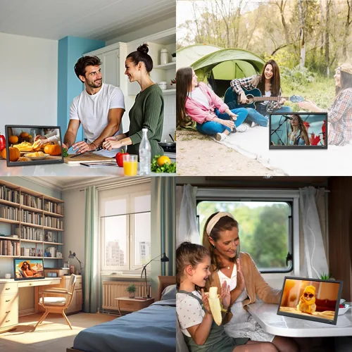 Miniatura 6 de Feihe Televisor de cocina pequeño de 15.6 pulgadas con sintonizador ATSC/HDMI/USB/AV, soporte de acero de TV integrado y control remoto