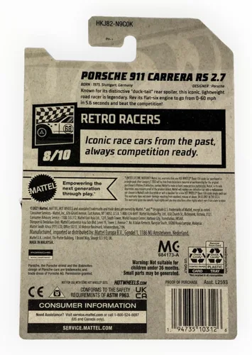 Miniatura 3 de Hot Wheels Porsche 911 Carrera RS 2.7, Retro Racers 8/10 [Naranja] 125/250