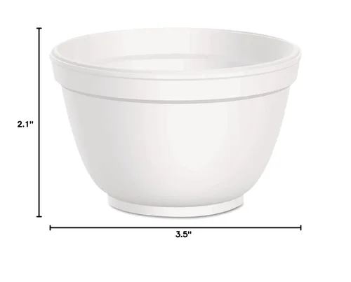 Miniatura 2 de DART 6B12 Recipiente de espuma, 6 onzas, blanco, sentadillas, 1000