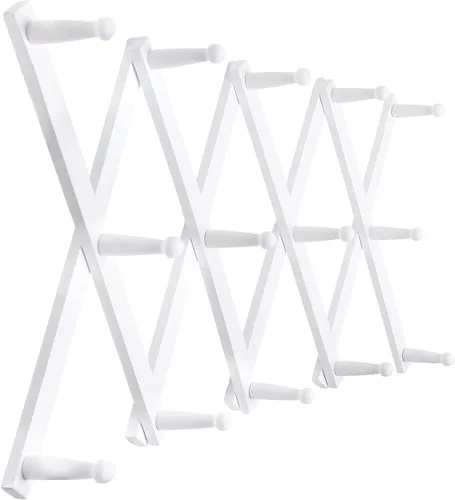Miniatura 31 de SKOLOO Perchero para sombreros de pared con 17 ganchos, madera maciza, moderno, ampliable, perchero de pared para abrigos, sombreros, bolsos, gorras