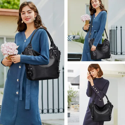 Miniatura 3 de Over Earth Bolsos de cuero genuino para mujer, bolso de hombro Hobo para mujer