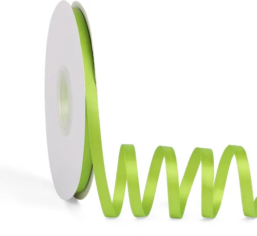 Miniatura 110 de Cinta de satén verde manzana de doble cara de 1-1/2 pulgadas x 50 yardas, cinta continua de poliéster de alta densidad para envolver regalos, bodas