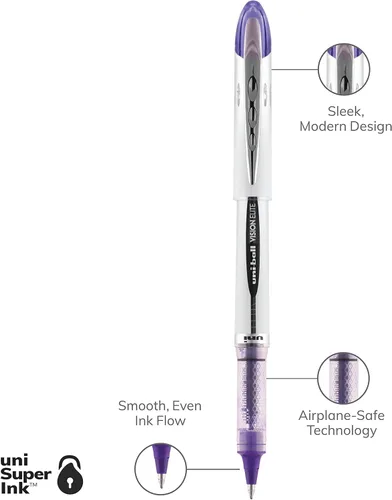 Miniatura 7 de uni-ball Vision Elite - Bolígrafos de punta redonda gruesa (1/32 de pulgada), color violeta, 12