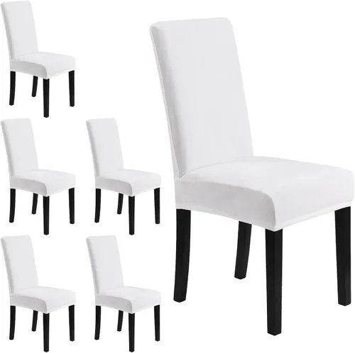 Miniatura 29 de MOSAYT Juego de 2 fundas elásticas de terciopelo para sillas de comedor, fundas suaves con tela extraíble gruesa para sillas Parsons, protectores