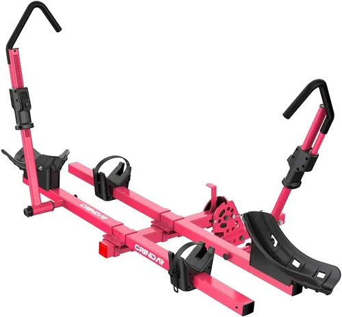 Soporte para bicicleta eléctrica para 2 bicicletas, soporte para bicicletas de montaje en enganche de alta resistencia de 200 libras, sin marco para