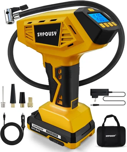 Miniatura 9 de Compresor de aire portátil para inflado de neumáticos, inflado 4 veces más rápido, bomba de neumáticos inalámbrica de 160 PSI con doble potencia