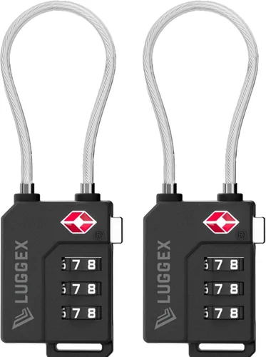 Miniatura 11 de LUGGEX Cerraduras TSA para equipaje, cerraduras de maleta aprobadas por la TSA, cerraduras de equipaje, facilidad de uso y duraderas, Negro, Paquete