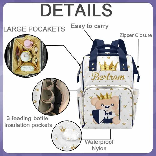 Miniatura 3 de Newcos Bolsa de pañales personalizada para lactancia, bolsa de pañales para bebé, mochila de viaje casual para mamá, Mochilas Daypack 1024-8