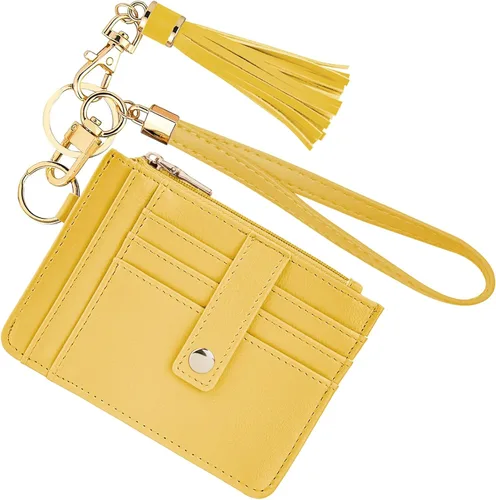 Miniatura 19 de KNGITRYI Billeteras pequeñas de pulsera para mujer RFID para tarjetas de crédito, cartera con llavero, cartera para tarjetas de crédito