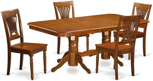 Miniatura 12 de East West Furniture NAPL9-WHI-W Juego de mesa de comedor de 9 piezas incluye una mesa de comedor rectangular con hoja de mariposa y 8 sillas