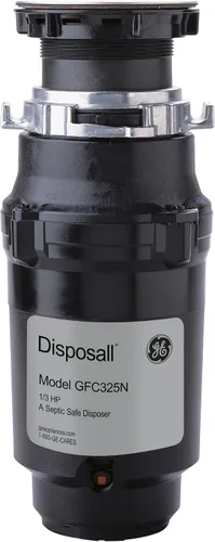 GE Disposall - Triturador de basura con alimentación continua, motor de 1/3 caballo de fuerza, bueno para moler: pasta cocida y cáscaras de frutas,