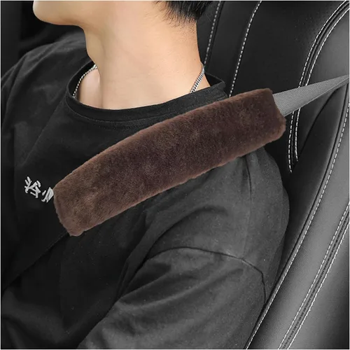 Miniatura 17 de Ziciner Paquete de 2 fundas para cinturón de seguridad de automóvil con almohadillas para hombros, cubiertas universales suaves de piel de oveja Rojo