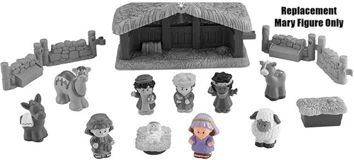 Pieza de repuesto para Fisher-Price Little People Nativity Playset ~ J2404 ~ Nativity Bible Story - Figura de repuesto de madre María