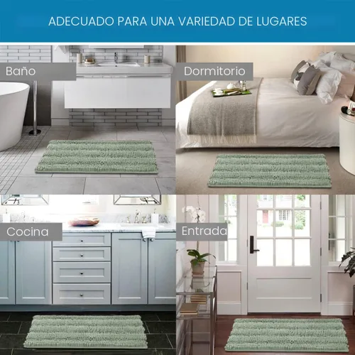Miniatura 6 de H.VERSAILTEX Juego de 2 tapetes de baño, de felpilla, extragruesos, diseño a rayas,tupidos, antideslizantes